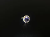 Celestia Halo Adjustable Crystal Ring – Natural Amethyst, S925 Silver