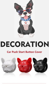 Cool Bulldog Lightweight Plastic Push Start Button Cover, Shiny Metal Universal Engine Ignition Switch, Car Interior Decor Start