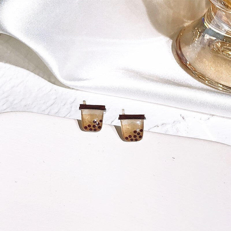 Roasted Brown Sugar Boba Stud Earrings