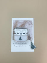 Snowy Evergreen Liquid Glitter AirPod Case, Enchanted Snowy Pine Tree Sparkling Liquid Glitter AirPod Case, Christmas Gift