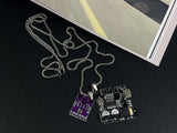 Cyberpunk Dual PCB Necklace: Functional Audio & Sensor Pendants, functional cyberpunk sci-fi necklace, Laser rangefinder, radio pcb necklace, can insert earphone and USB