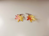 Autumn Glow Translucent Maple Leaf Dangle Earrings