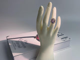 Celestia Halo Adjustable Crystal Ring – Natural Amethyst, S925 Silver