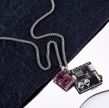 Cyberpunk Dual PCB Necklace: Functional Audio & Sensor Pendants, functional cyberpunk sci-fi necklace, Laser rangefinder, radio pcb necklace, can insert earphone and USB