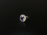 Celestia Halo Adjustable Crystal Ring – Natural Amethyst, S925 Silver