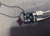 Cyberpunk Dual PCB Necklace: Functional Audio & Sensor Pendants, functional cyberpunk sci-fi necklace, Laser rangefinder, radio pcb necklace, can insert earphone and USB