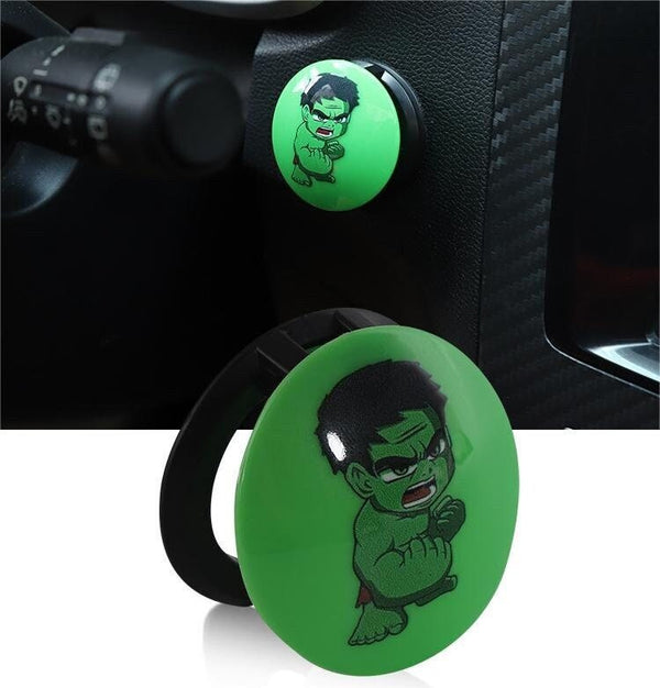 Green Titan Round Plastic Push Start Stop Button Cover, Universal Engine Ignition Switch, Car Interior