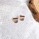 Roasted Brown Sugar Boba Stud Earrings