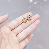 Miniature Boba Milk Tea Stud Earrings