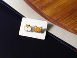 Playful Mismatched Corgi Stud Earrings