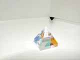 K9 Prism Pyramid Sunlight Catcher, Rainbow Maker, Square Cube Prism, Light Splitting, Table Decor