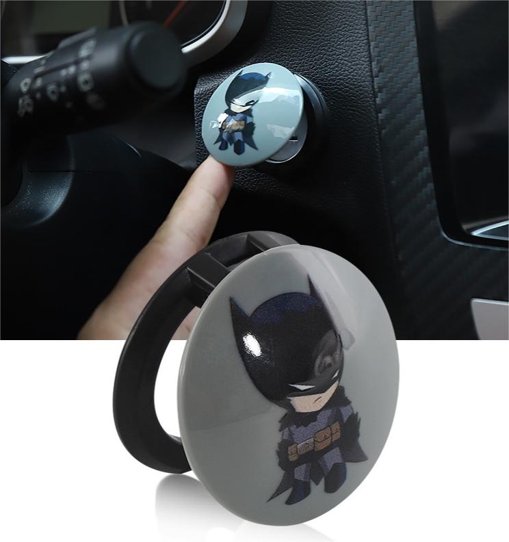Night Vigilante Round Plastic Push Start Stop Button Cover, Universal Engine Ignition Switch, Car Interior