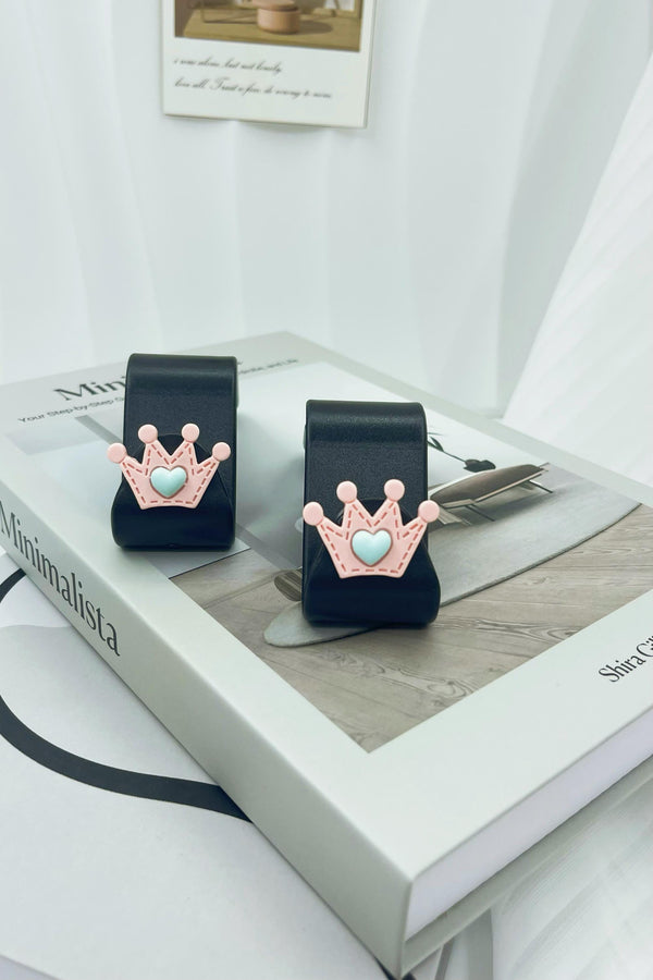 Pink Pastel Crown Car Hook, Cute Car Seat Back Hook, Car Hook for Bag, Car Storage Hooks, Car Interior Decoration