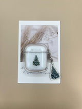 Snowy Evergreen Liquid Glitter AirPod Case, Enchanted Snowy Pine Tree Sparkling Liquid Glitter AirPod Case, Christmas Gift
