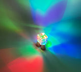 Mini K9 Crystal Square: The Desktop Rainbow Maker, Cube Sunlight Catcher, Rainbow Maker, Square Cube Prism, Light Splitting, Table Decor