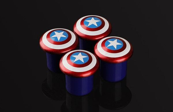 Star Patriot Alloy Valve Caps (Set of 4), Universal Valve Cap, Car Accessories, Car Interior Decor