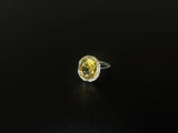 Celestia Halo Adjustable Crystal Ring – Natural Citrine, S925 Silver