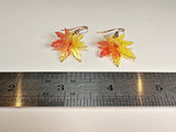 Autumn Glow Translucent Maple Leaf Dangle Earrings