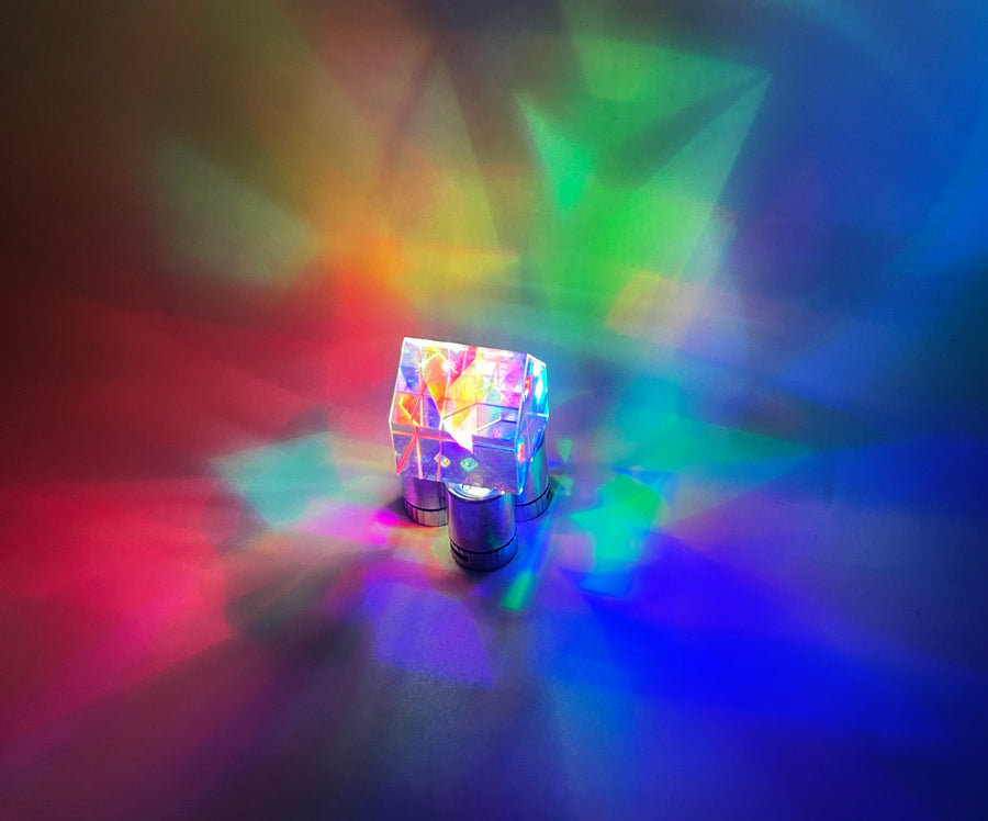 K9 Prism House Sunlight Catcher, Rainbow Maker, Square Cube Prism, Light Splitting, Table Decor