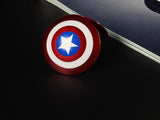 Heavy-duty star patriot alloy shield push start button cover.