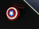Heavy-duty star patriot alloy shield push start button cover.